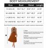 imageZESICA Womens Long Sleeve Striped Midi Dresses Crewneck Button Ribbed Knit Pleated A Line Swing Sweater DressRust