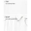 imageZESICA Womens Summer Short Sleeve Midi Dresses Spring Casual Crew Neck Knit Belted Pleated A Line Flowy Wedding Guest DressWhite