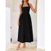 imageZESICA Womens Summer Sleeveless Halter Midi Dress 2025 Off Shoulder High Waist Swing Flowy Beach Long DressesBlack