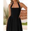 imageZESICA Womens Summer Sleeveless Halter Midi Dress 2025 Off Shoulder High Waist Swing Flowy Beach Long DressesBlack