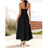 imageZESICA Womens Summer Sleeveless Halter Midi Dress 2025 Off Shoulder High Waist Swing Flowy Beach Long DressesBlack