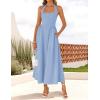 imageZESICA Womens Summer Sleeveless Halter Midi Dress 2025 Off Shoulder High Waist Swing Flowy Beach Long DressesBlue
