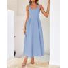 imageZESICA Womens Summer Sleeveless Halter Midi Dress 2025 Off Shoulder High Waist Swing Flowy Beach Long DressesBlue