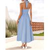 imageZESICA Womens Summer Sleeveless Halter Midi Dress 2025 Off Shoulder High Waist Swing Flowy Beach Long DressesBlue
