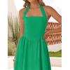 imageZESICA Womens Summer Sleeveless Halter Midi Dress 2025 Off Shoulder High Waist Swing Flowy Beach Long DressesGreen