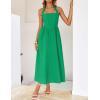 imageZESICA Womens Summer Sleeveless Halter Midi Dress 2025 Off Shoulder High Waist Swing Flowy Beach Long DressesGreen