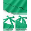 imageZESICA Womens Summer Sleeveless Halter Midi Dress 2025 Off Shoulder High Waist Swing Flowy Beach Long DressesGreen
