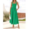 imageZESICA Womens Summer Sleeveless Halter Midi Dress 2025 Off Shoulder High Waist Swing Flowy Beach Long DressesGreen