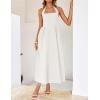 imageZESICA Womens Summer Sleeveless Halter Midi Dress 2025 Off Shoulder High Waist Swing Flowy Beach Long DressesIvory