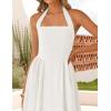 imageZESICA Womens Summer Sleeveless Halter Midi Dress 2025 Off Shoulder High Waist Swing Flowy Beach Long DressesIvory