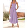 imageZESICA Womens Summer Sleeveless Halter Midi Dress 2025 Off Shoulder High Waist Swing Flowy Beach Long DressesLightpurple