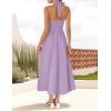 imageZESICA Womens Summer Sleeveless Halter Midi Dress 2025 Off Shoulder High Waist Swing Flowy Beach Long DressesLightpurple