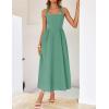 imageZESICA Womens Summer Sleeveless Halter Midi Dress 2025 Off Shoulder High Waist Swing Flowy Beach Long DressesSage