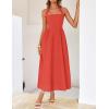 imageZESICA Womens Summer Sleeveless Halter Midi Dress 2025 Off Shoulder High Waist Swing Flowy Beach Long DressesWatermelonred
