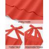 imageZESICA Womens Summer Sleeveless Halter Midi Dress 2025 Off Shoulder High Waist Swing Flowy Beach Long DressesWatermelonred