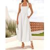 imageZESICA Womens Summer Sleeveless Halter Midi Dress 2025 Off Shoulder High Waist Swing Flowy Beach Long DressesWhite