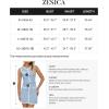 imageZESICA Womens Summer Sleeveless Mini Dress Crewneck Button Knit Color Block Bodycon Party Short Dresses with PocketsBlue