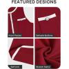 imageZESICA Womens Summer Sleeveless Mini Dress Crewneck Button Knit Color Block Bodycon Party Short Dresses with PocketsDarkred