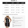 imageZESICA Womens Summer Sleeveless Mini Dress Crewneck Button Knit Color Block Bodycon Party Short Dresses with PocketsDim