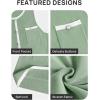 imageZESICA Womens Summer Sleeveless Mini Dress Crewneck Button Knit Color Block Bodycon Party Short Dresses with PocketsLightgreen