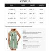 imageZESICA Womens Summer Sleeveless Mini Dress Crewneck Button Knit Color Block Bodycon Party Short Dresses with PocketsLightgreen