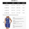 imageZESICA Womens Summer Sleeveless Mini Dress Crewneck Button Knit Color Block Bodycon Party Short Dresses with PocketsRoyalblue