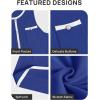 imageZESICA Womens Summer Sleeveless Mini Dress Crewneck Button Knit Color Block Bodycon Party Short Dresses with PocketsRoyalblue