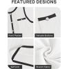 imageZESICA Womens Summer Sleeveless Mini Dress Crewneck Button Knit Color Block Bodycon Party Short Dresses with PocketsWhite