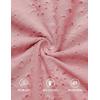 imageZESICA Womens 2025 Summer Off Shoulder Ruffle Midi Dress Short Sleeve High Waist Hollow Out Embroidery Party DressesLight Pink