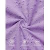 imageZESICA Womens 2025 Summer Off Shoulder Ruffle Midi Dress Short Sleeve High Waist Hollow Out Embroidery Party DressesLight Purple