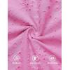 imageZESICA Womens 2025 Summer Off Shoulder Ruffle Midi Dress Short Sleeve High Waist Hollow Out Embroidery Party DressesPink