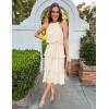 imageZESICA Womens 2025 Summer Sleeveless Halter Neck Ruffle Tiered Layed Chiffon Flowy Swing Long Midi DressApricot