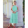 imageZESICA Womens 2025 Summer Sleeveless Halter Neck Ruffle Tiered Layed Chiffon Flowy Swing Long Midi DressMint
