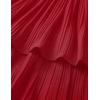 imageZESICA Womens 2025 Summer Sleeveless Halter Neck Ruffle Tiered Layed Chiffon Flowy Swing Long Midi DressRed