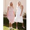 imageZESICA Womens 2025 Summer Sleeveless Halter Neck Ruffle Tiered Layed Chiffon Flowy Swing Long Midi DressWhite