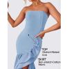 imageZESICA Womens 2025 Summer Strapless Bodycon Maxi Dress Ribbed Sexy High Split Mermaid Prom Party DressesLightblue