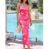 imageZESICA Womens Summer Bodycon Maxi Dresses 2025 Floral Spaghetti Strap Square Neck Sleeveless Boho Beach Long DressesRose