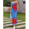 imageZESICA Womens Summer Bodycon Maxi Dresses 2025 Floral Spaghetti Strap Square Neck Sleeveless Boho Beach Long DressesRoyalblue