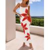 imageZESICA Womens Summer Bodycon Maxi Dresses 2025 Floral Spaghetti Strap Square Neck Sleeveless Boho Beach Long DressesWhite