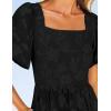 imageZESICA Womens Summer Boho Floral Midi Dress 2025 Casual Short Sleeve Square Neck Flowy Beach Vacation Long DressBlack