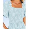 imageZESICA Womens Summer Boho Floral Midi Dress 2025 Casual Short Sleeve Square Neck Flowy Beach Vacation Long DressBlue