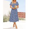 imageZESICA Womens Summer Boho Floral Midi Dress 2025 Casual Short Sleeve Square Neck Flowy Beach Vacation Long DressDustyblue