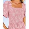 imageZESICA Womens Summer Boho Floral Midi Dress 2025 Casual Short Sleeve Square Neck Flowy Beach Vacation Long DressPink