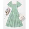 imageZESICA Womens Summer Boho Floral Midi Dress 2025 Casual Short Sleeve Square Neck Flowy Beach Vacation Long DressSage