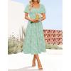 imageZESICA Womens Summer Boho Floral Midi Dress 2025 Casual Short Sleeve Square Neck Flowy Beach Vacation Long DressSage
