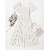 imageZESICA Womens Summer Boho Floral Midi Dress 2025 Casual Short Sleeve Square Neck Flowy Beach Vacation Long DressWhite