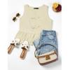 imageZESICA Womens Summer Sleeveless Tank Tops Crewneck Tie Front Loose Flowy Ruffle Peplum Babydoll BlousesApricot