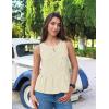imageZESICA Womens Summer Sleeveless Tank Tops Crewneck Tie Front Loose Flowy Ruffle Peplum Babydoll BlousesApricot
