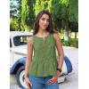 imageZESICA Womens Summer Sleeveless Tank Tops Crewneck Tie Front Loose Flowy Ruffle Peplum Babydoll BlousesArmygreen