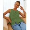 imageZESICA Womens Summer Sleeveless Tank Tops Crewneck Tie Front Loose Flowy Ruffle Peplum Babydoll BlousesArmygreen